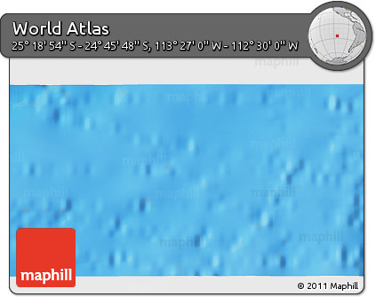 Physical 3D Map of the Area around 25° 2' 21" S, 112° 58' 29" W