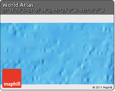Physical 3D Map of the Area around 25° 2' 21" S, 112° 58' 29" W