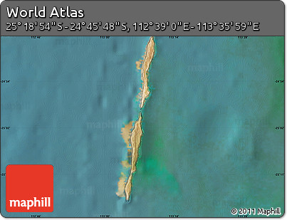 Satellite Map of the Area around 25° 2' 21" S, 113° 7' 30" E