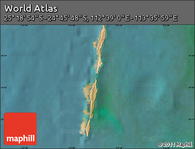 Satellite Map of the Area around 25° 2' 21" S, 113° 7' 30" E