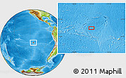 Physical Location Map of the area around 25° 2' 21" S, 114° 40' 30" W