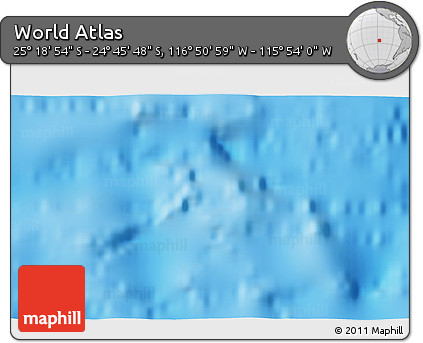 Physical 3D Map of the Area around 25° 2' 21" S, 116° 22' 30" W