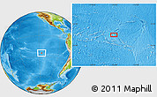 Physical Location Map of the area around 25° 2' 21" S, 116° 22' 30" W