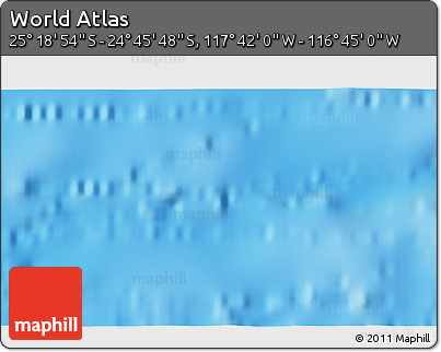 Physical 3D Map of the Area around 25° 2' 21" S, 117° 13' 29" W