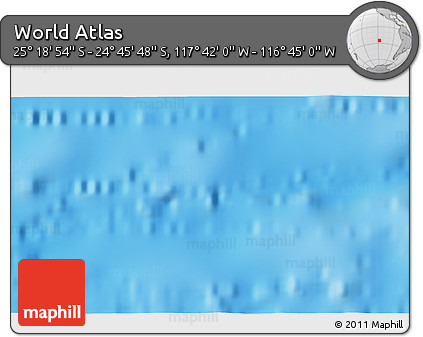 Shaded Relief 3D Map of the Area around 25° 2' 21" S, 117° 13' 29" W
