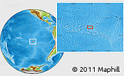 Physical Location Map of the area around 25° 2' 21" S, 117° 13' 29" W