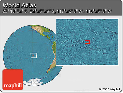 Satellite Location Map of the Area around 25° 2' 21" S, 117° 13' 29" W