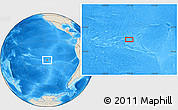 Shaded Relief Location Map of the area around 25° 2' 21" S, 117° 13' 29" W