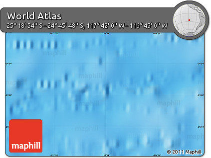 Physical Map of the Area around 25° 2' 21" S, 117° 13' 29" W