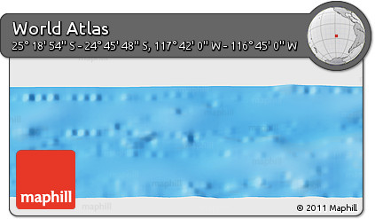 Physical Panoramic Map of the Area around 25° 2' 21" S, 117° 13' 29" W