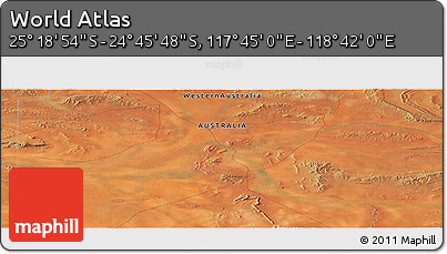 Satellite Panoramic Map of the Area around 25° 2' 21" S, 118° 13' 29" E