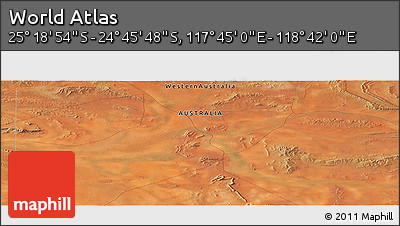 Satellite Panoramic Map of the Area around 25° 2' 21" S, 118° 13' 29" E
