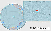 Gray Location Map of the area around 25° 2' 21" S, 118° 4' 29" W, hill shading