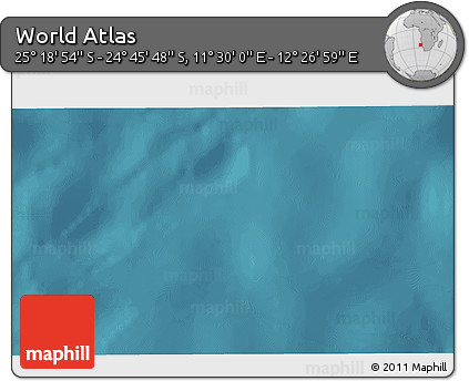 Satellite 3D Map of the Area around 25° 2' 21" S, 11° 58' 29" E