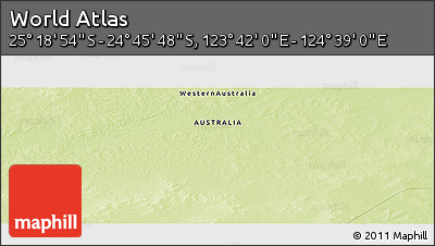 Physical Panoramic Map of the Area around 25° 2' 21" S, 124° 10' 30" E