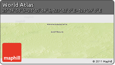 Physical Panoramic Map of the Area around 25° 2' 21" S, 124° 10' 30" E