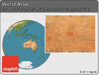Satellite Location Map of the Area around 25° 2' 21" S, 125° 1' 30" E