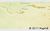Physical 3D Map of the area around 25° 2' 21" S, 128° 25' 30" E