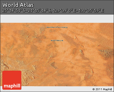 Satellite 3D Map of the Area around 25° 2' 21" S, 130° 7' 30" E