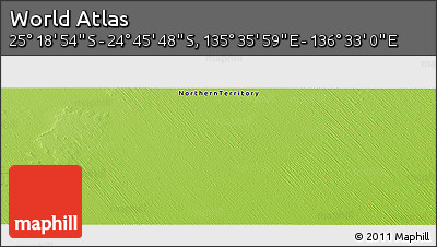 Physical Panoramic Map of the Area around 25° 2' 21" S, 136° 4' 29" E
