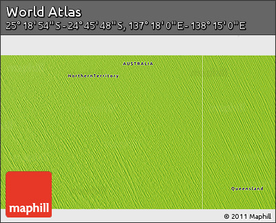Physical 3D Map of the Area around 25° 2' 21" S, 137° 46' 30" E