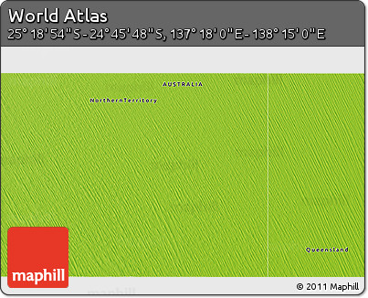 Physical 3D Map of the Area around 25° 2' 21" S, 137° 46' 30" E