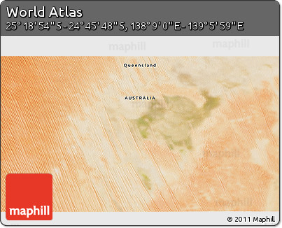 Satellite 3D Map of the Area around 25° 2' 21" S, 138° 37' 30" E