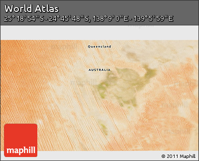 Satellite 3D Map of the Area around 25° 2' 21" S, 138° 37' 30" E