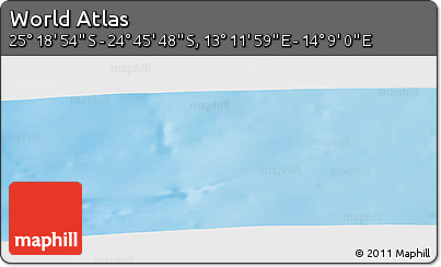 Physical Panoramic Map of the Area around 25° 2' 21" S, 13° 40' 30" E