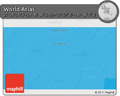 Political 3D Map of the Area around 25° 2' 21" S, 140° 19' 29" E