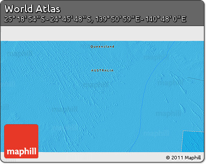 Political 3D Map of the Area around 25° 2' 21" S, 140° 19' 29" E