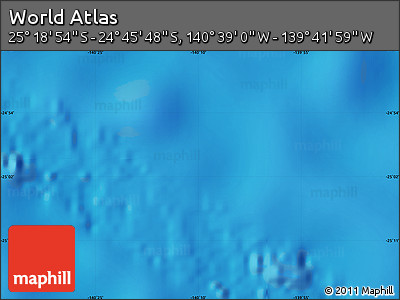 Physical Map of the Area around 25° 2' 21" S, 140° 10' 30" W