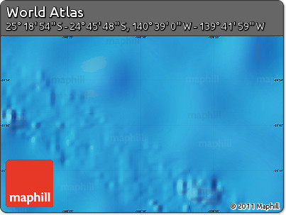 Physical Map of the Area around 25° 2' 21" S, 140° 10' 30" W