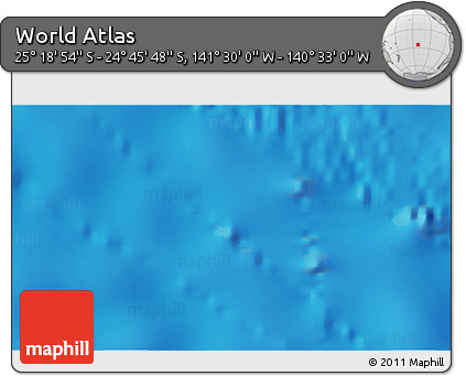 Physical 3D Map of the Area around 25° 2' 21" S, 141° 1' 30" W