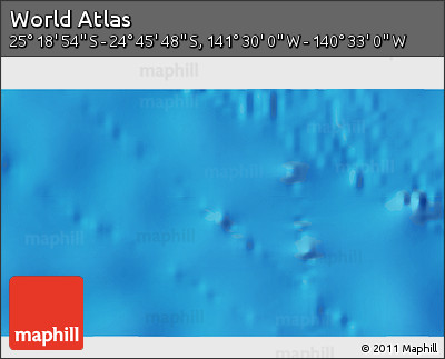 Physical 3D Map of the Area around 25° 2' 21" S, 141° 1' 30" W