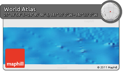 Physical Panoramic Map of the Area around 25° 2' 21" S, 141° 1' 30" W