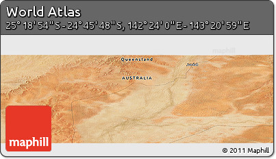 Satellite Panoramic Map of the Area around 25° 2' 21" S, 142° 52' 30" E