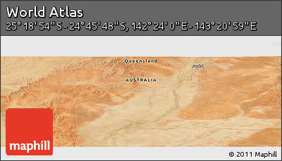 Satellite Panoramic Map of the Area around 25° 2' 21" S, 142° 52' 30" E