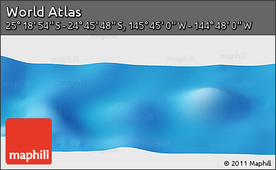 Physical Panoramic Map of the Area around 25° 2' 21" S, 145° 16' 30" W