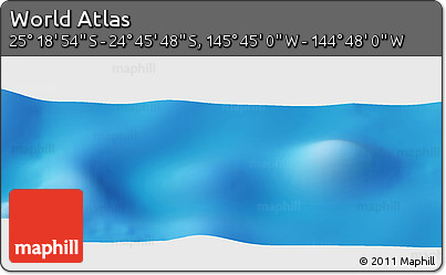 Physical Panoramic Map of the Area around 25° 2' 21" S, 145° 16' 30" W