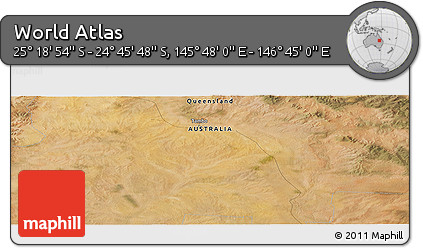 Satellite Panoramic Map of the Area around 25° 2' 21" S, 146° 16' 30" E