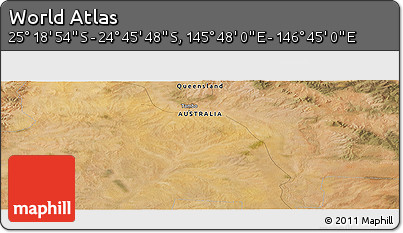 Satellite Panoramic Map of the Area around 25° 2' 21" S, 146° 16' 30" E