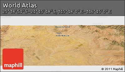 Satellite Panoramic Map of the Area around 25° 2' 21" S, 146° 16' 30" E