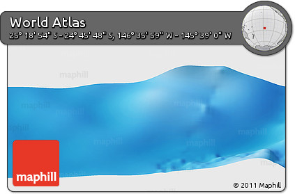 Physical Panoramic Map of the Area around 25° 2' 21" S, 146° 7' 30" W