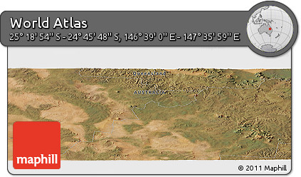 Satellite Panoramic Map of the Area around 25° 2' 21" S, 147° 7' 30" E