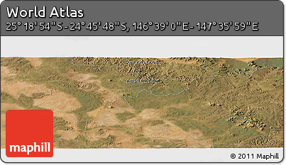 Satellite Panoramic Map of the Area around 25° 2' 21" S, 147° 7' 30" E
