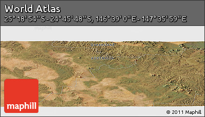 Satellite Panoramic Map of the Area around 25° 2' 21" S, 147° 7' 30" E