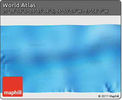 Physical 3D Map of the Area around 25° 2' 21" S, 14° 22' 30" W