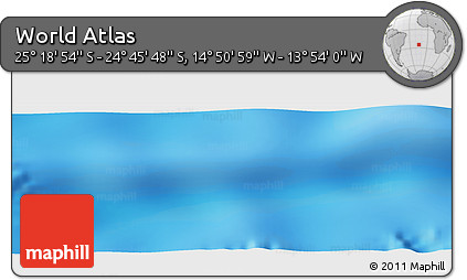 Shaded Relief Panoramic Map of the Area around 25°&nbsp;2'&nbsp;21"&nbsp;S,&nbsp;14°&nbsp;22'&nbsp;30"&nbsp;W