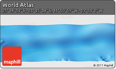 Shaded Relief Panoramic Map of the Area around 25°&nbsp;2'&nbsp;21"&nbsp;S,&nbsp;14°&nbsp;22'&nbsp;30"&nbsp;W